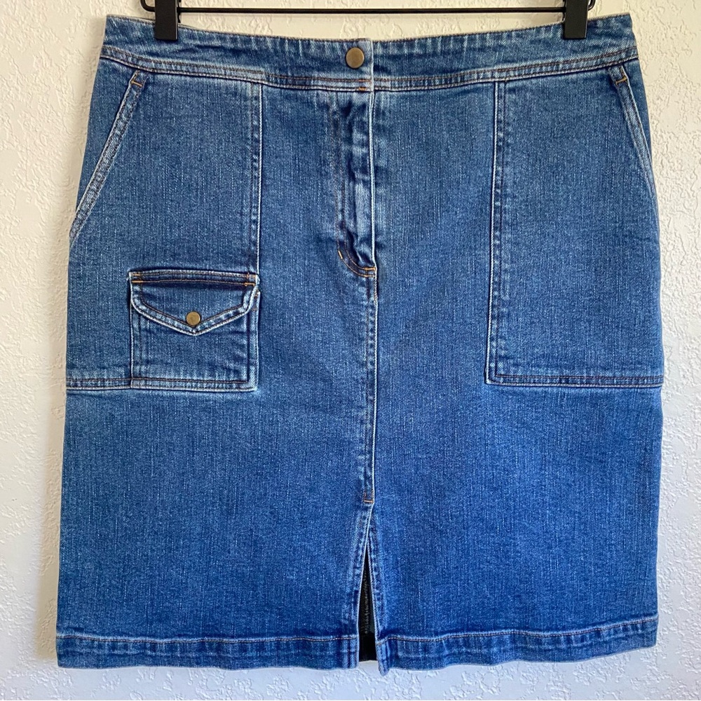 Jones New York Sport Denim Patch Pocket Skirt